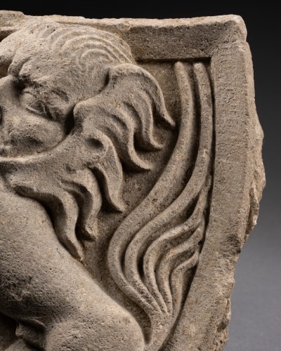 Antiquités - Manticore inscrite dans un blason, Allemagne XVIe siècle