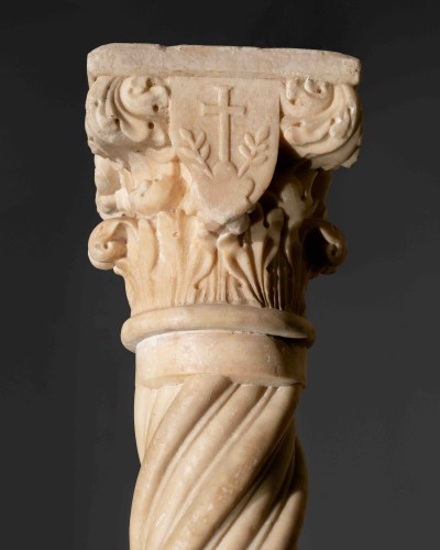 Architectural & Garden  - Pair of Spiral-Twist Columns - Tuscany around 1340-60