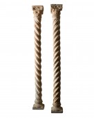 Paire de colonnes torsadés - Toscane vers 1340-1360