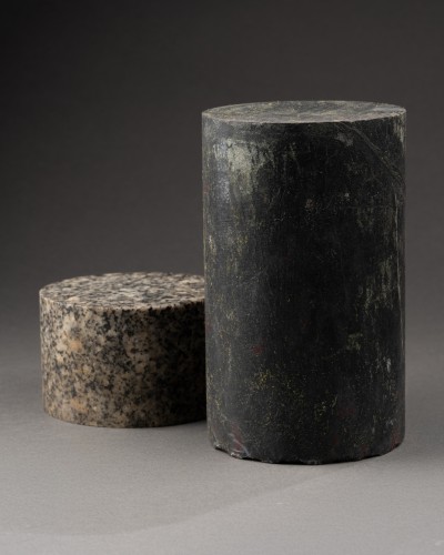 Curiosities  - Two bases in rare Breccia Africano and Granito Nero