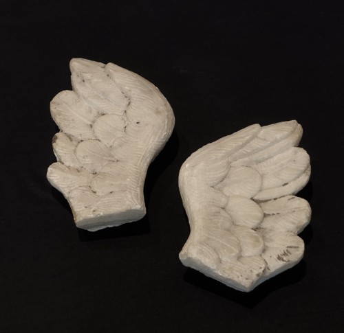 Sculpture  - Pair of Marble Wings, Italy 18th century