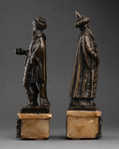 Soliman le Magnifique à deux âges de sa vie - Venise début du XVIIe siècle - Sculpture Style Louis XIII