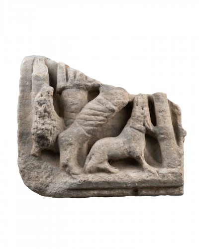 Fragment de sarcophage représentant le Jugement de Pâris
