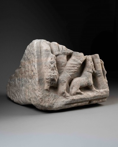 Fragment of a Sarcophagus with the Judgment of Paris - Ancient Art Style 