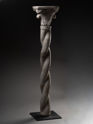 Middle age - Twisted Cloister Column with Crocket Capital - Italy 14th Century