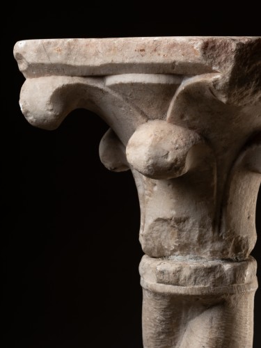 Antiquités - Twisted Cloister Column with Crocket Capital - Italy 14th Century
