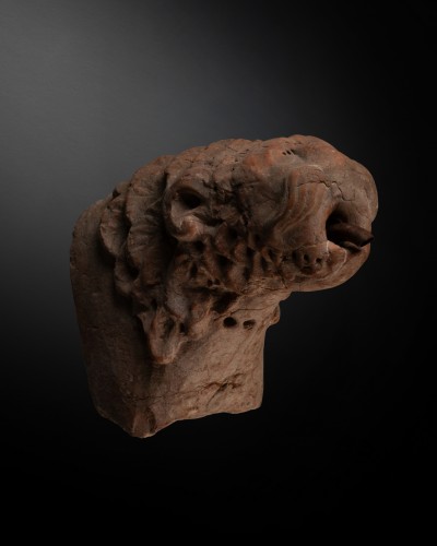 11th to 15th century - Lion protome-Architectural fragment from a fountain - Italy, 12th century