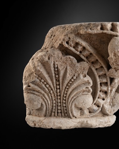 11th to 15th century - Romanesque limestone capital - first half to mid-12th century