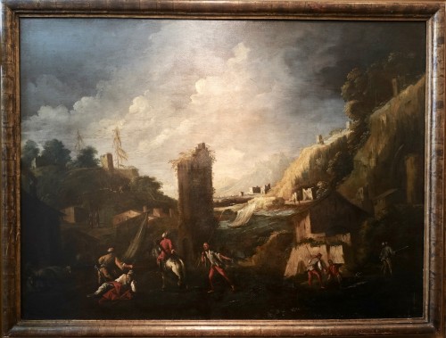 Antonio Travi called Le Sestri - Seascape with ruins - Genoa XVII century - Paintings & Drawings Style 
