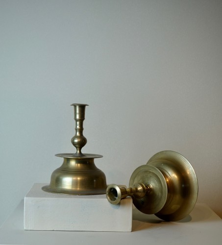 Pair of brass candlesticks - Germany 17th  century - Lighting Style Renaissance