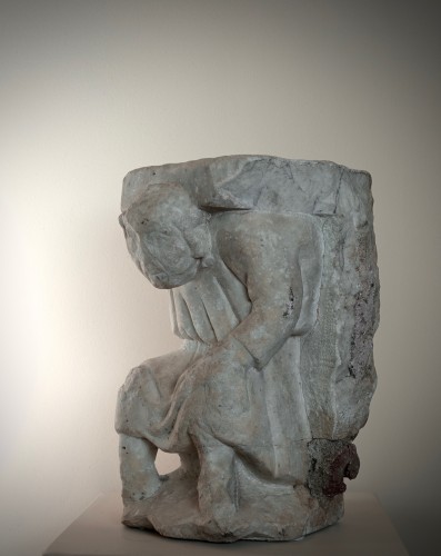 Sculpture Sculpture en Marbre - Telamon - Italie du Nord fin XIIe début XIIIe siècle