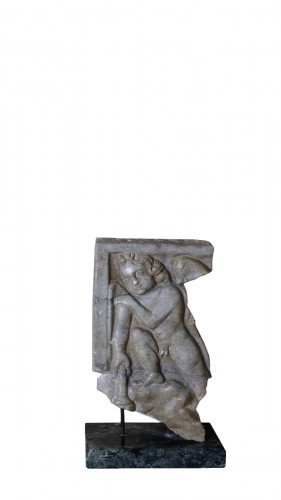 Roman marble relief fragment of an Angel - 3rd century AD 