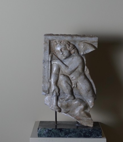 Roman marble relief fragment of an Angel - 3rd century AD  - Ancient Art Style 