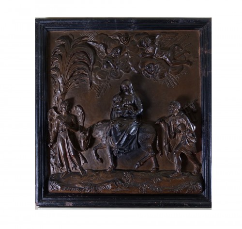 Large terracotta relief  - The flight into Egypt - Lombardy 17th century