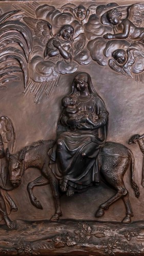 Large terracotta relief  - The flight into Egypt - Lombardy 17th century - Sculpture Style 