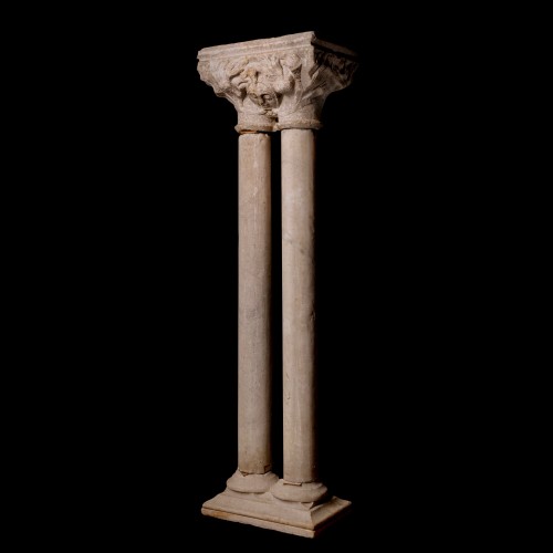 Matériaux & Architecture Eléments d'architecture - Paire de chapiteaux doubles de cloître sur deux colonnes - Toulouse, XIV siècle