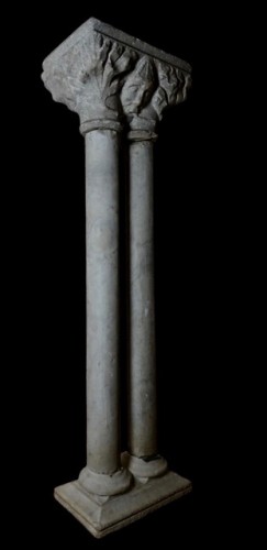 XIe au XVe siècle - Paire de chapiteaux doubles de cloître sur deux colonnes - Toulouse, XIV siècle