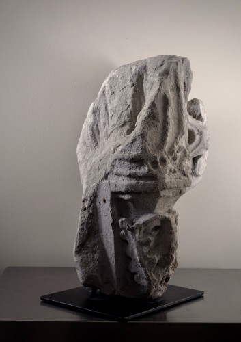 Fragment d’architecture, visage grotesque d’homme vert - France XVe siècle - Dei Bardi Art