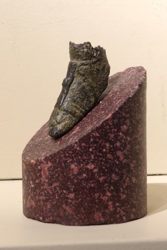 Roman bronze sandaled foot from a statuette  - Ancient Art Style 