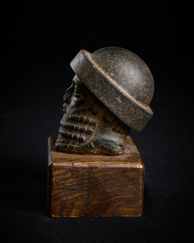 Tête Mésopotamienne en basalte - Archéologie Style 