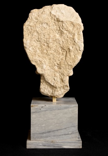 Tête féminine en calcaire Palmyre - Sculpture Style 
