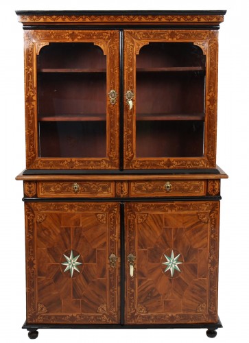 Display Cabinet with two bodies inlaid late 17th century