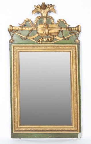 Miroir en bois doré et laque début XIXe siècle - Miroirs, Trumeaux Style 