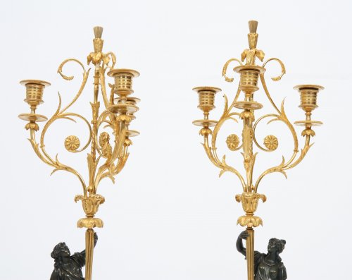Grande paire de candélabres début XIXe siècle - Luminaires Style 