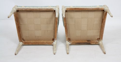 Paire de fauteuils Louis XVI - Trace d'estampille Dupain - Sièges Style Louis XVI