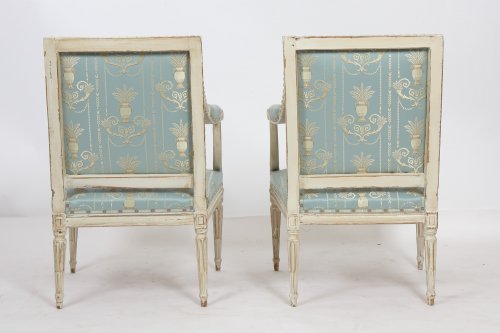 Sièges Fauteuil & Bergère - Paire de fauteuils Louis XVI - Trace d'estampille Dupain