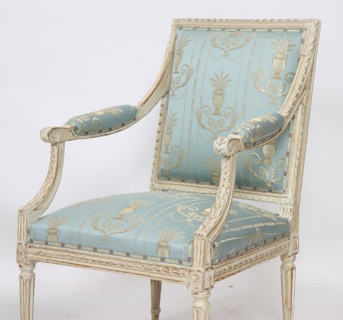 Paire de fauteuils Louis XVI - Trace d'estampille Dupain - Denoyelle antiquités