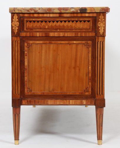 Commode Louis XVI marquetée estampillée de SCHEY - Mobilier Style Louis XVI