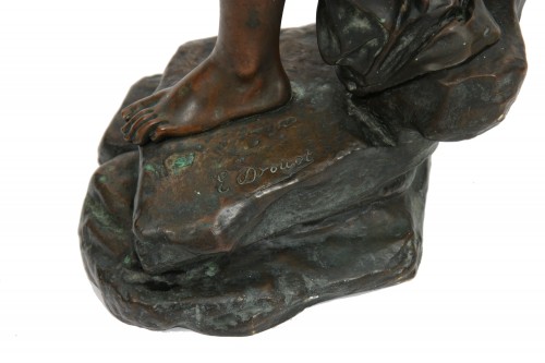 Sculpture Sculpture en Bronze - Porteuse d'eau orientale - Édouard Drouot (1859-1945)