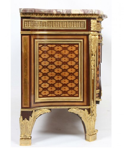 Mobilier Commode - Importante commode marquetée XIXe siècle