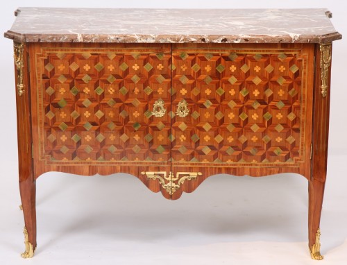 Commode marquetée estampillée "Chevalier" (1700-1771) - Mobilier Style 