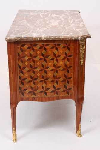 Commode marquetée estampillée "Chevalier" (1700-1771) - Denoyelle antiquités