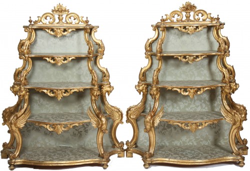 Venetian Pair of shelves, 19th century