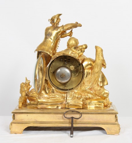 Pendule  "Au Sculpteur" en bronze doré,  XVIIIe siècle - Horlogerie Style 