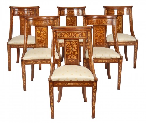 Ensemble de six chaises gondoles hollandaises