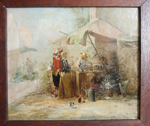 Tableaux et dessins  - Ensemble de deux tableaux" scenes champetres"