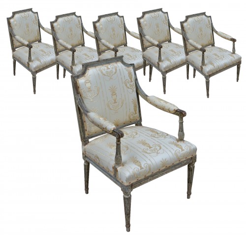 Suite de six fauteuils Louis XVI attribué J.B. SENE (1748-1803)
