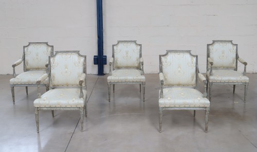 Sièges Canapé & Mobilier de Salon - Suite de six fauteuils Louis XVI attribué J.B. SENE (1748-1803)