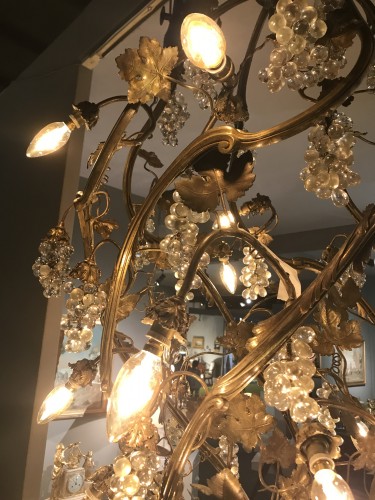 Luminaires  - Lustre grappe en bronze doré