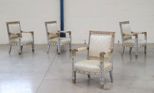 Set of four ceremonial Empire armchairs - Seating Style Empire