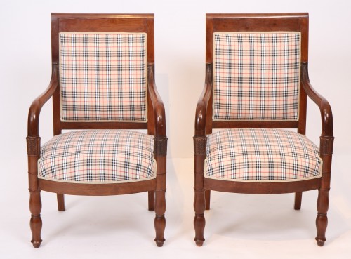 Seating  - Pair of Burberry fabric armchairs