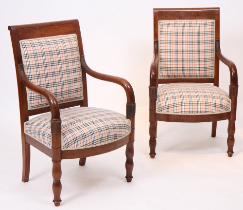 Pair of Burberry fabric armchairs - 