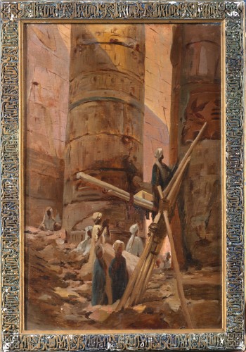 Scène du temple de Karnak - Georges Jules Victor Clairin (1843 - 1919)  - Tableaux et dessins Style 