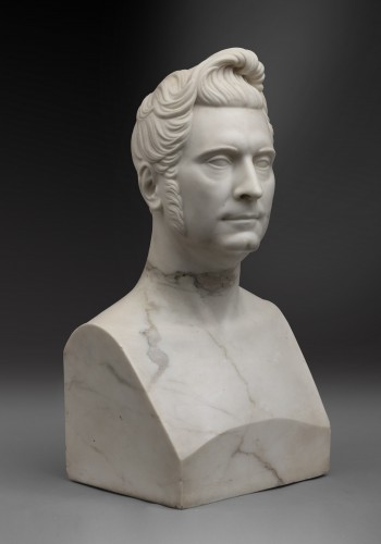 Sculpture Sculpture en Marbre - Herm-buste d'homme, peut-être Antoine Pauwels (1796-1852)
