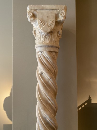 Antiquités - Paire de colonnes gothiques en marbre - Olivetani