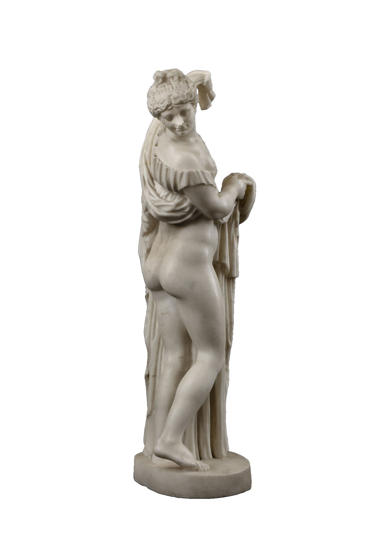 Roman statue of Venus. The statue depicts the goddess Venus in the